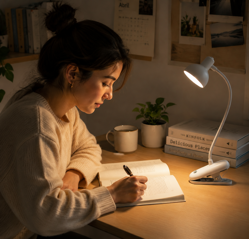 Lámpara de Escritorio Clavijera | Iluminación Suave | Escritorio y Oficina