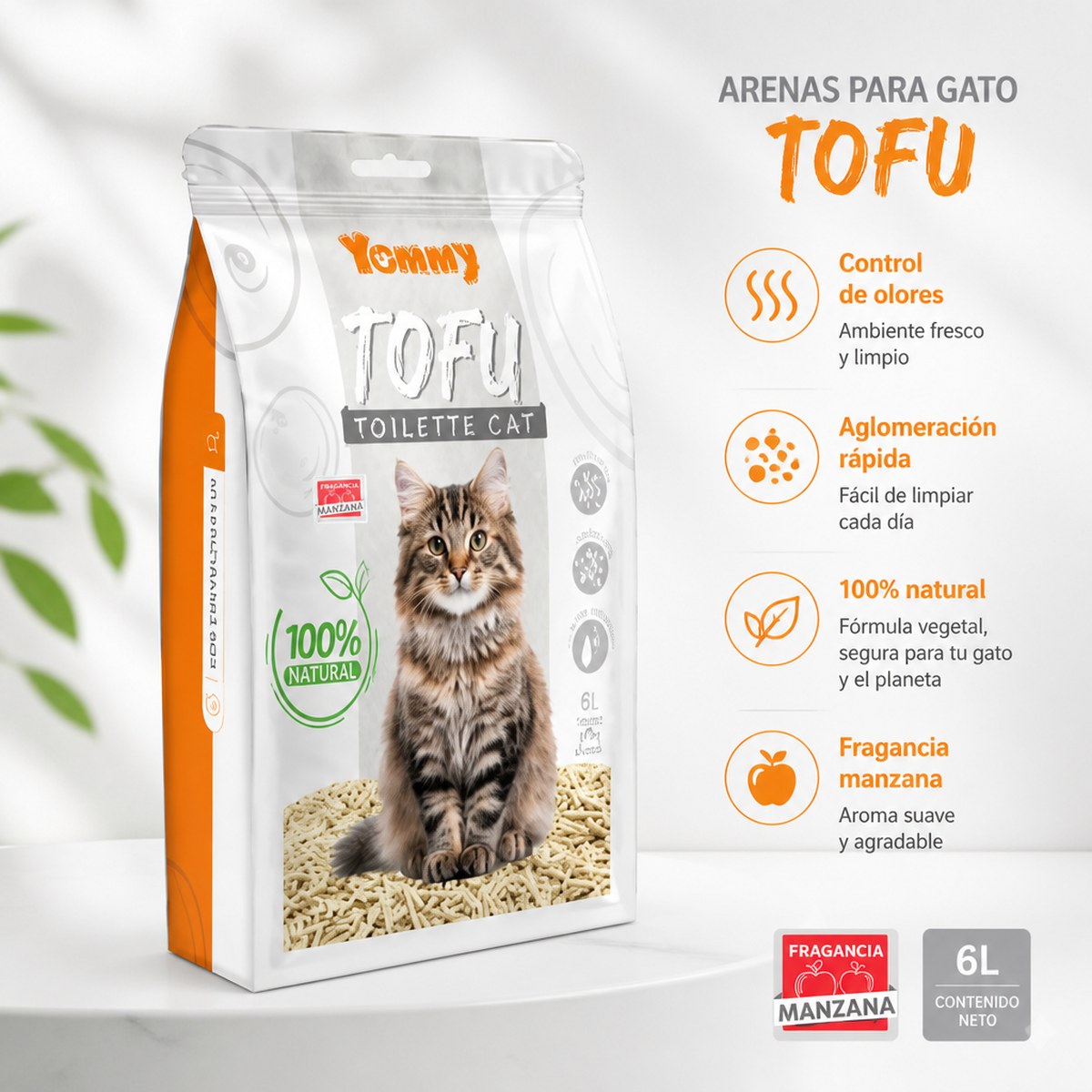 Yummy Tofu Cat Litter, 6L