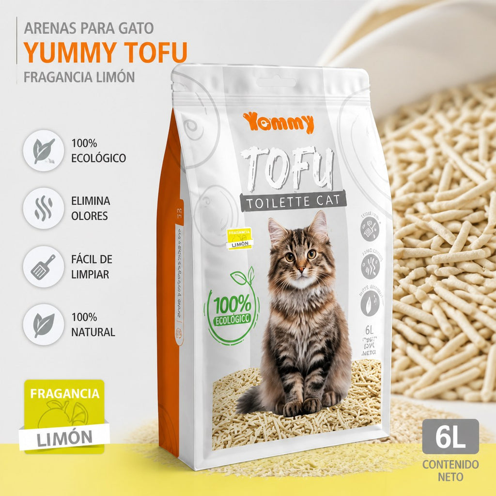 Yummy Tofu Cat Litter with Lemon Scent, 6L