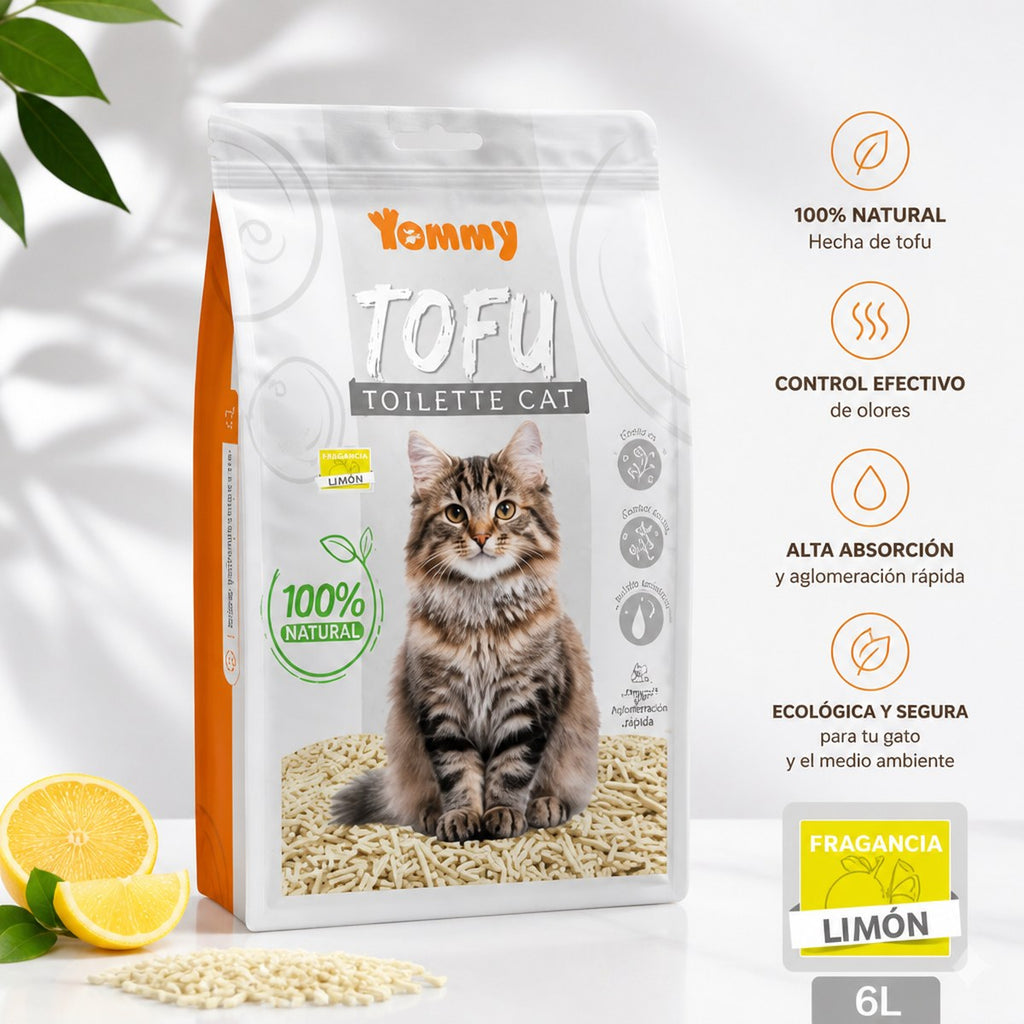 Yummy Tofu Cat Litter with Lemon Scent, 6L