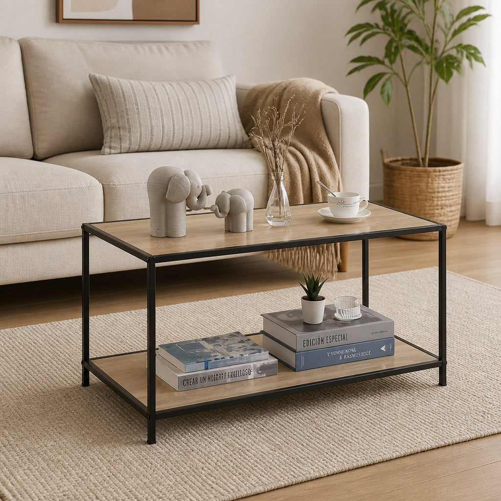 Mesa de Centro Meble Kit con 2 Estantes