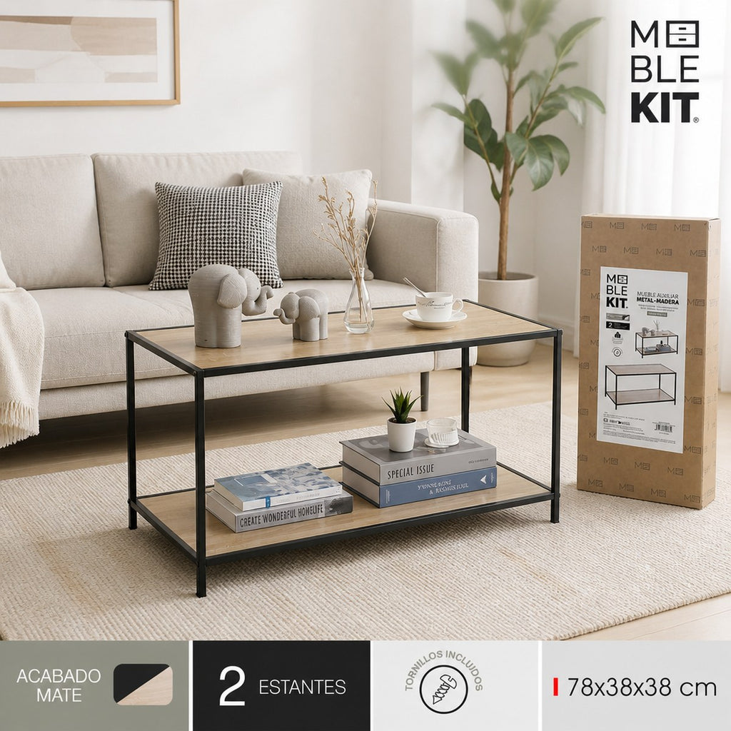 Mesa de Centro Meble Kit con 2 Estantes