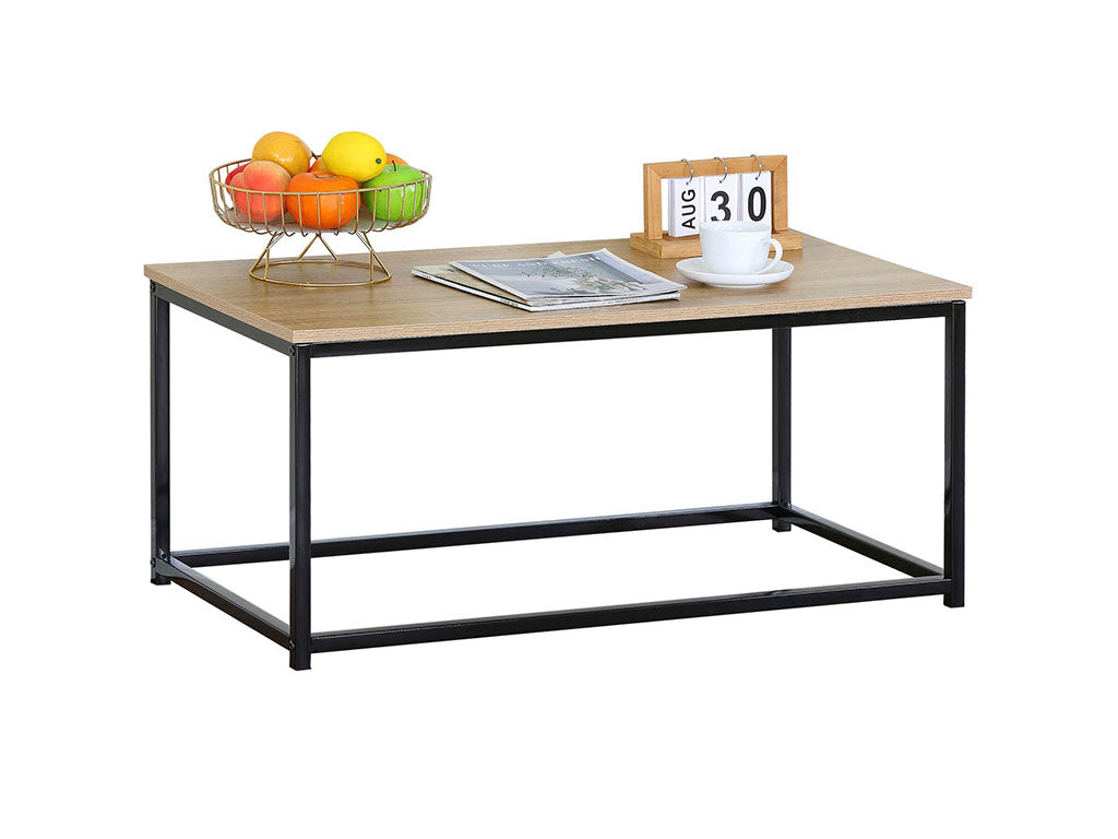 Modern Industrial Style Coffee Table with Metal Frame product images and lifestyle scenes
