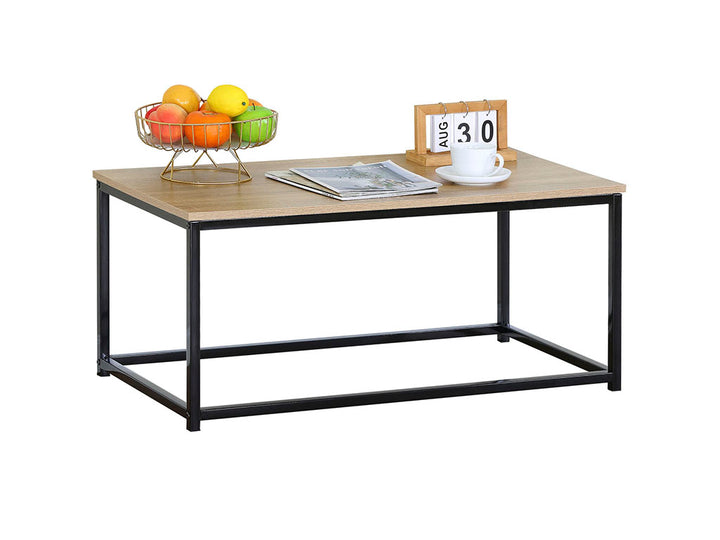 Modern Industrial Style Coffee Table with Metal Frame product images and lifestyle scenes