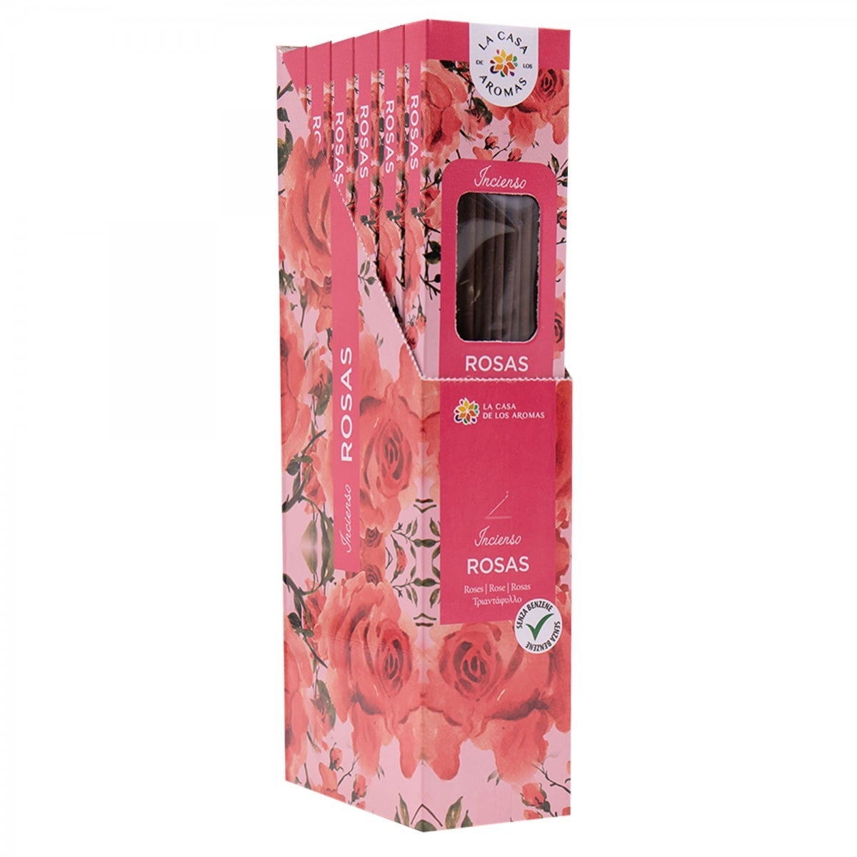 La Casa de Aromas Rose Incense Sticks Display Box product images and lifestyle scenes