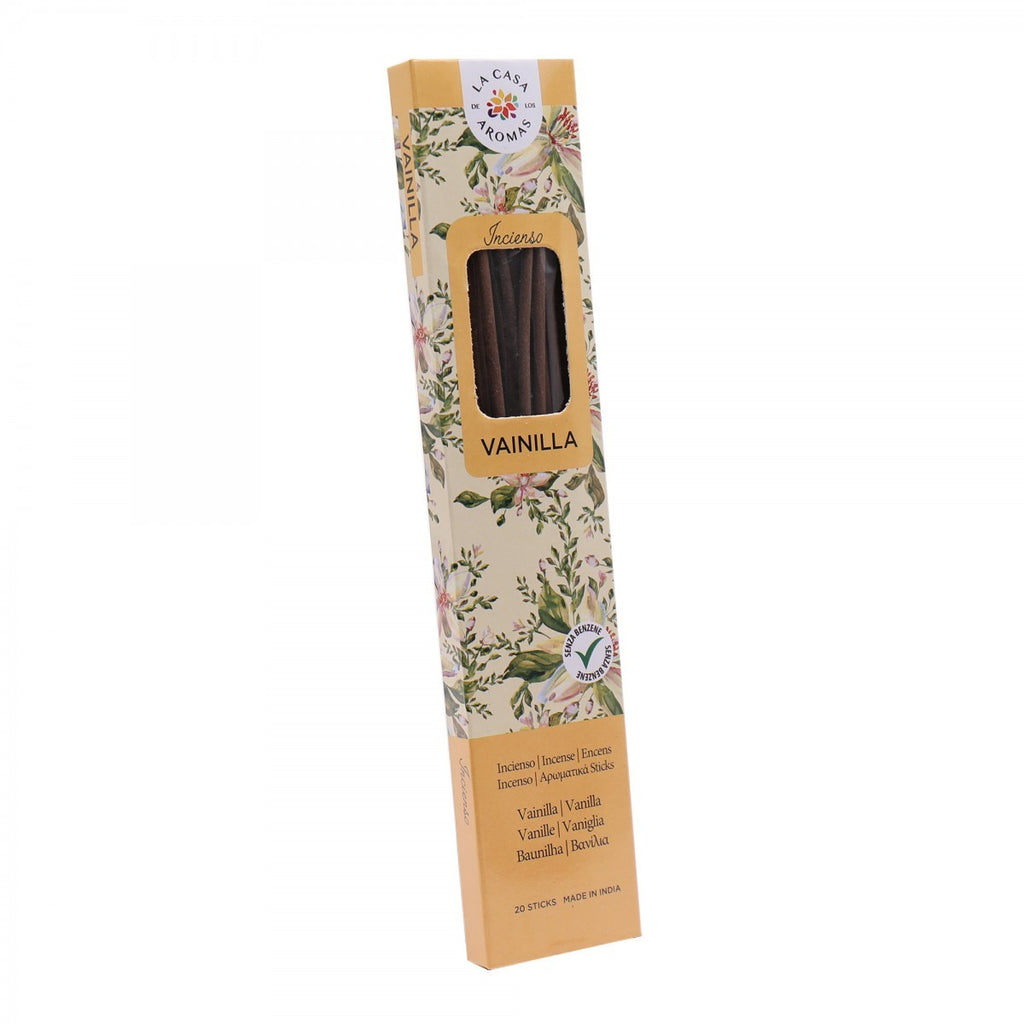 La Casa de Aromas Vanilla Incense Sticks product images and lifestyle scenes