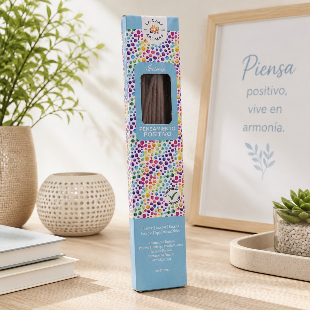 Incienso Pensamiento Positivo de La Casa de los Aromas, 20 Unidades