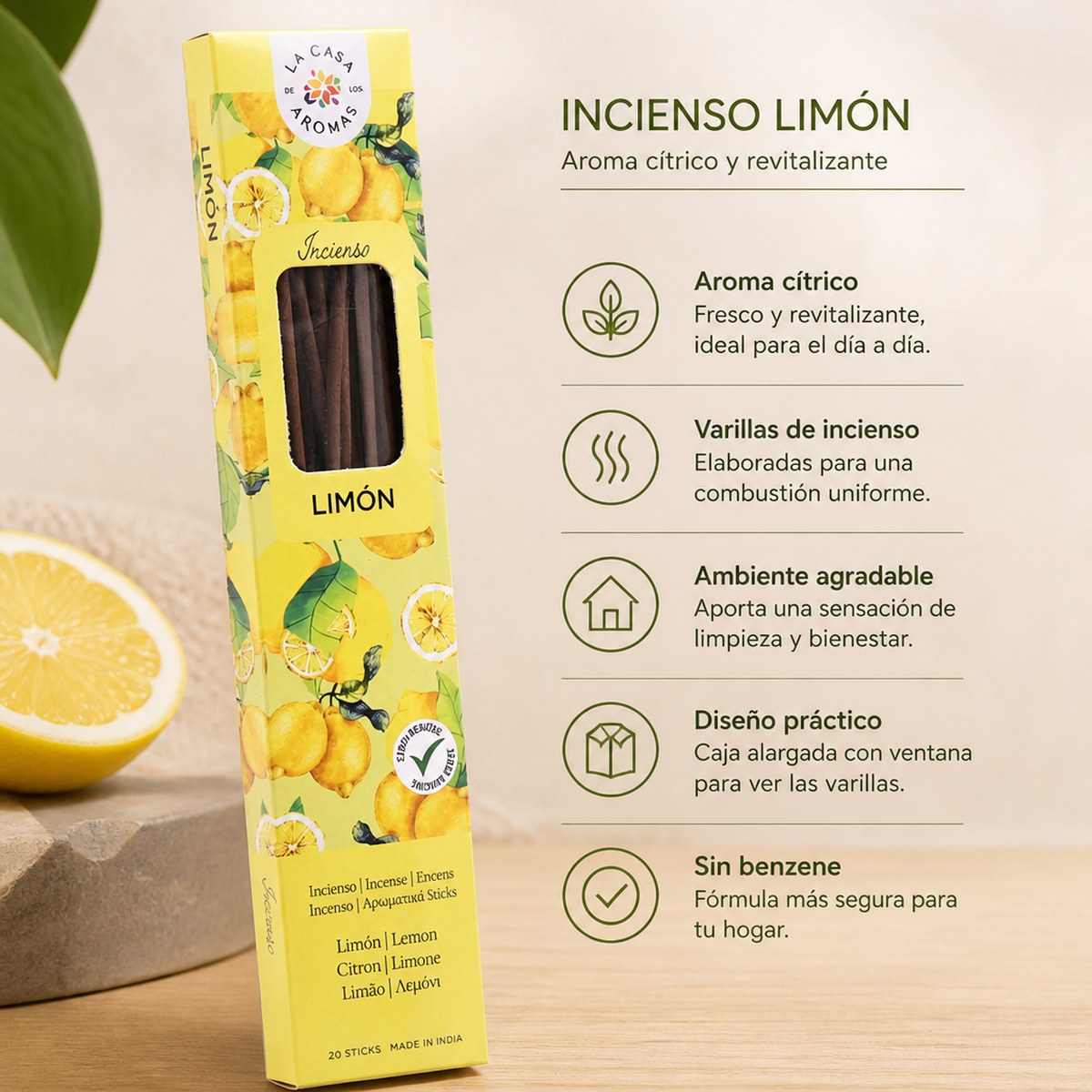 Incienso Limón La Casa de los Aromas