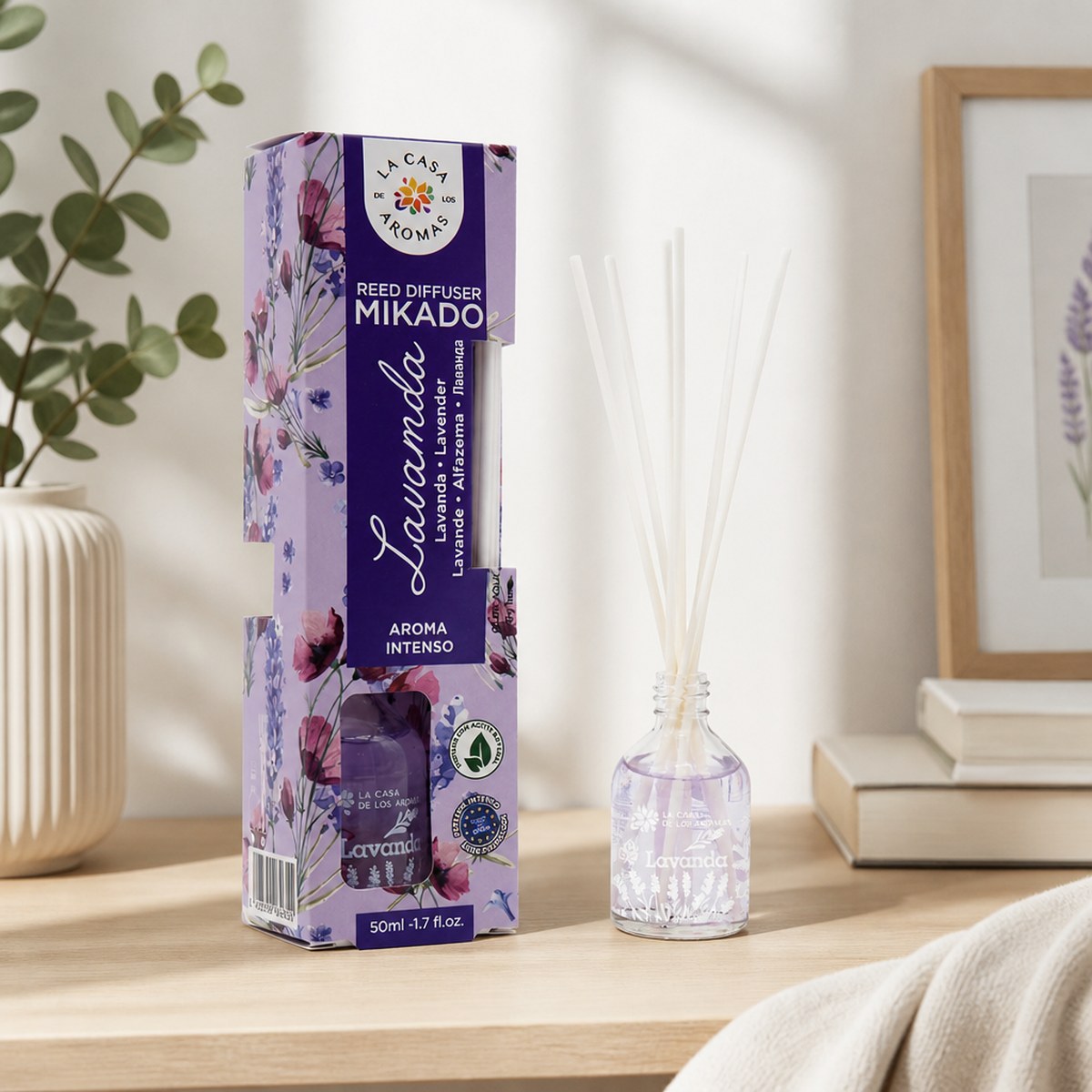 Mikado Lavender Reed Diffuser, 50ml from La Casa de los Aromas