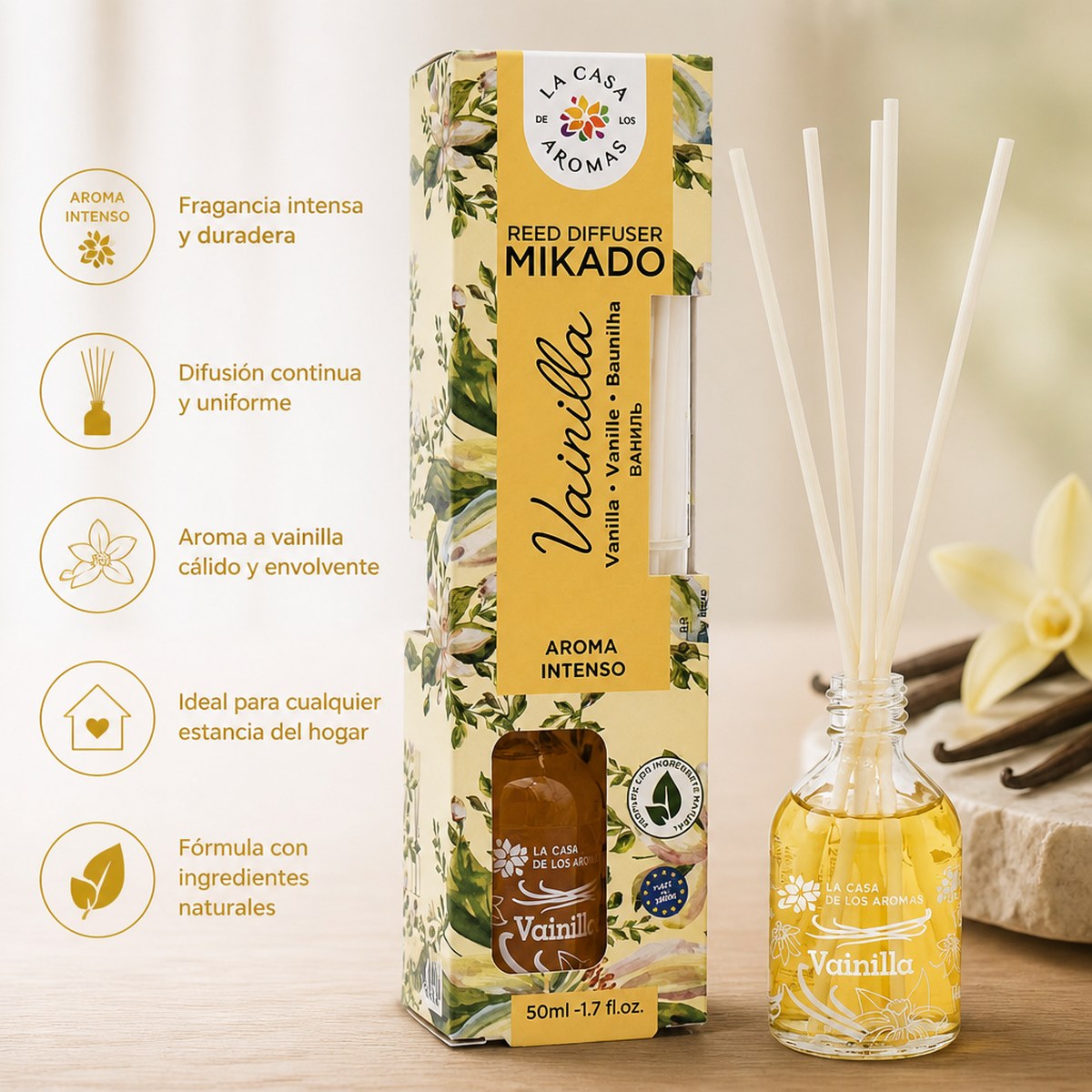 La Casa de los Aromas 50ml Vanilla Reed Diffuser
