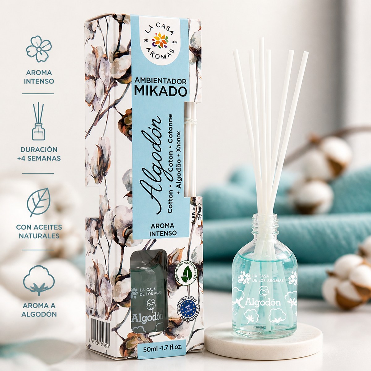La Casa de los Aromas Cotton Diffuser, 50 ml
