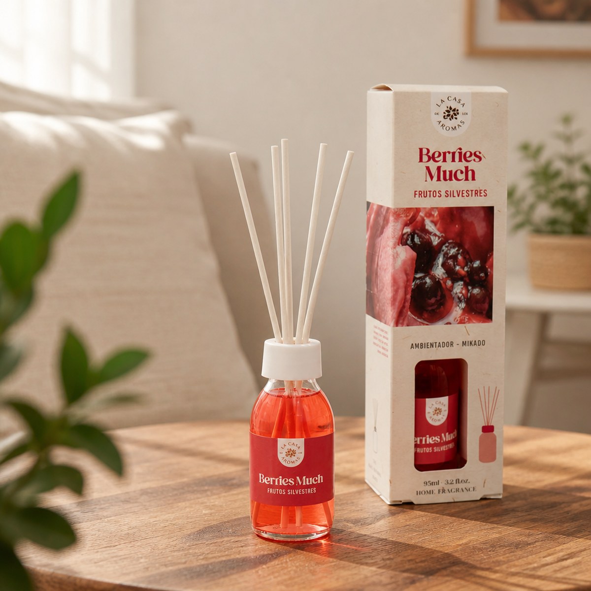 Mikado Wild Berries Air Freshener La Casa de los Aromas | 95 ml | Diffuser Sticks | Home