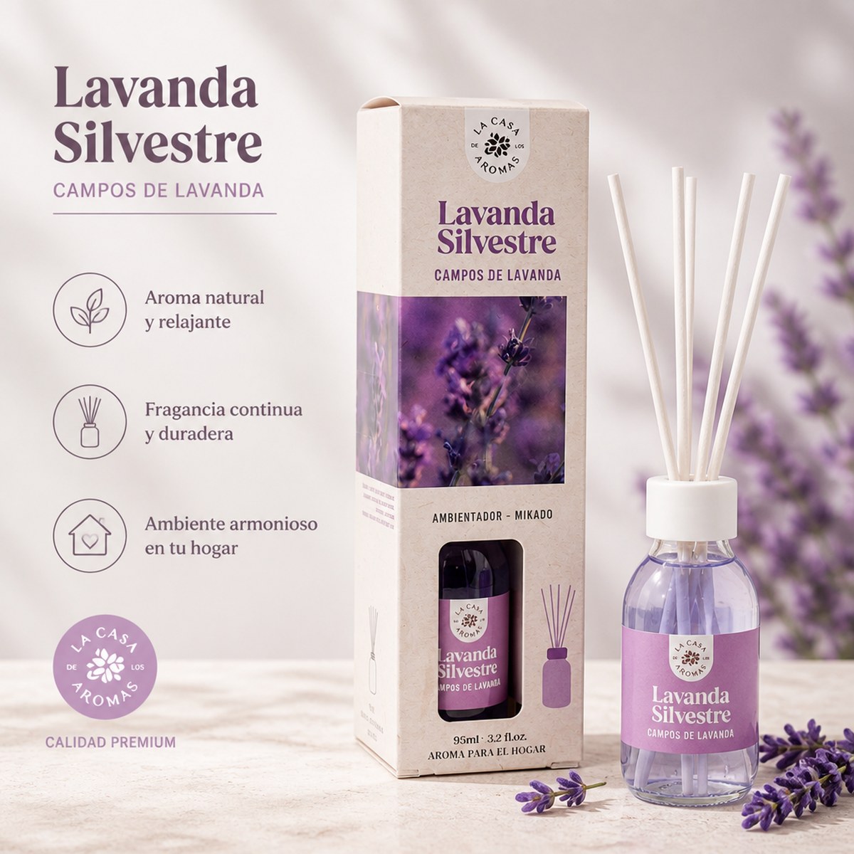Ambientador de Lavanda Salvaje La Casa de los Aromas 95 ml