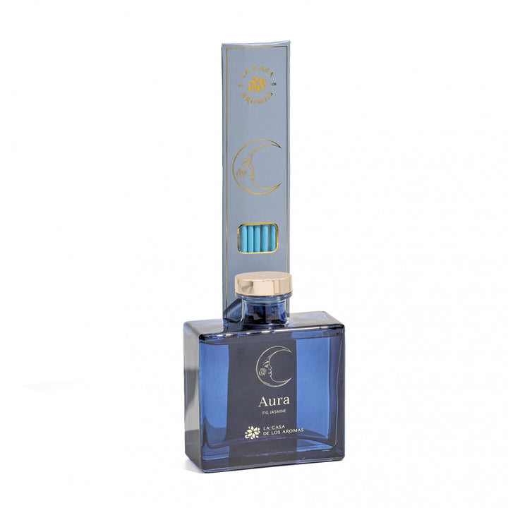 La Casa de los Aromas Aura Fig Jasmine Reed Diffuser product images and lifestyle scenes