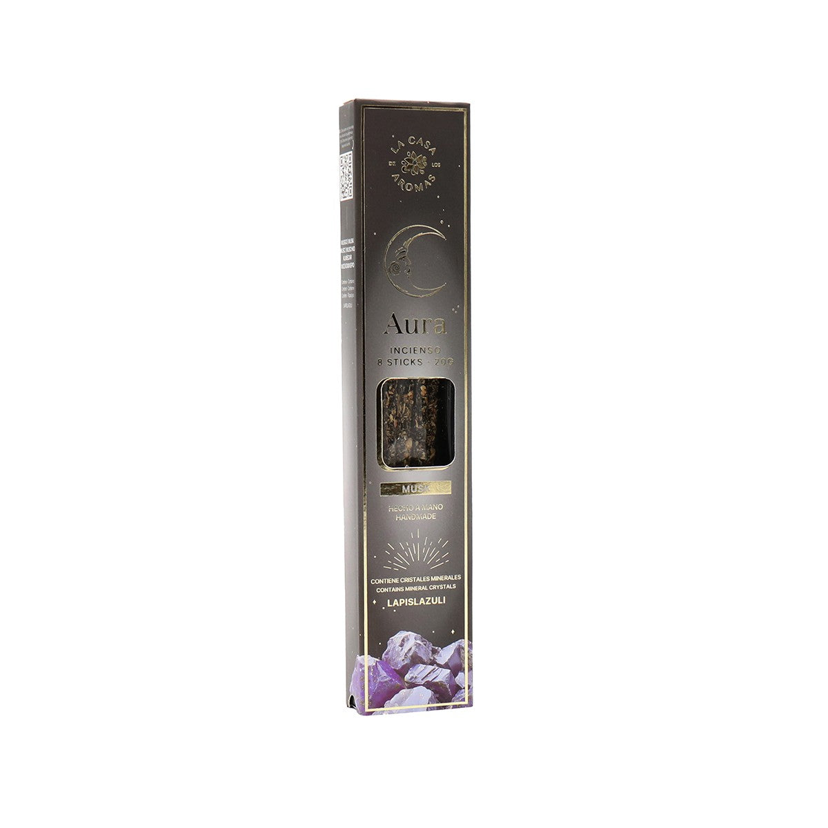 La Casa de Aromas Aura Musk Incense Sticks with Lapis Lazuli product images and lifestyle scenes