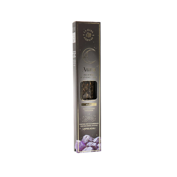 La Casa de Aromas Aura Musk Incense Sticks with Lapis Lazuli product images and lifestyle scenes