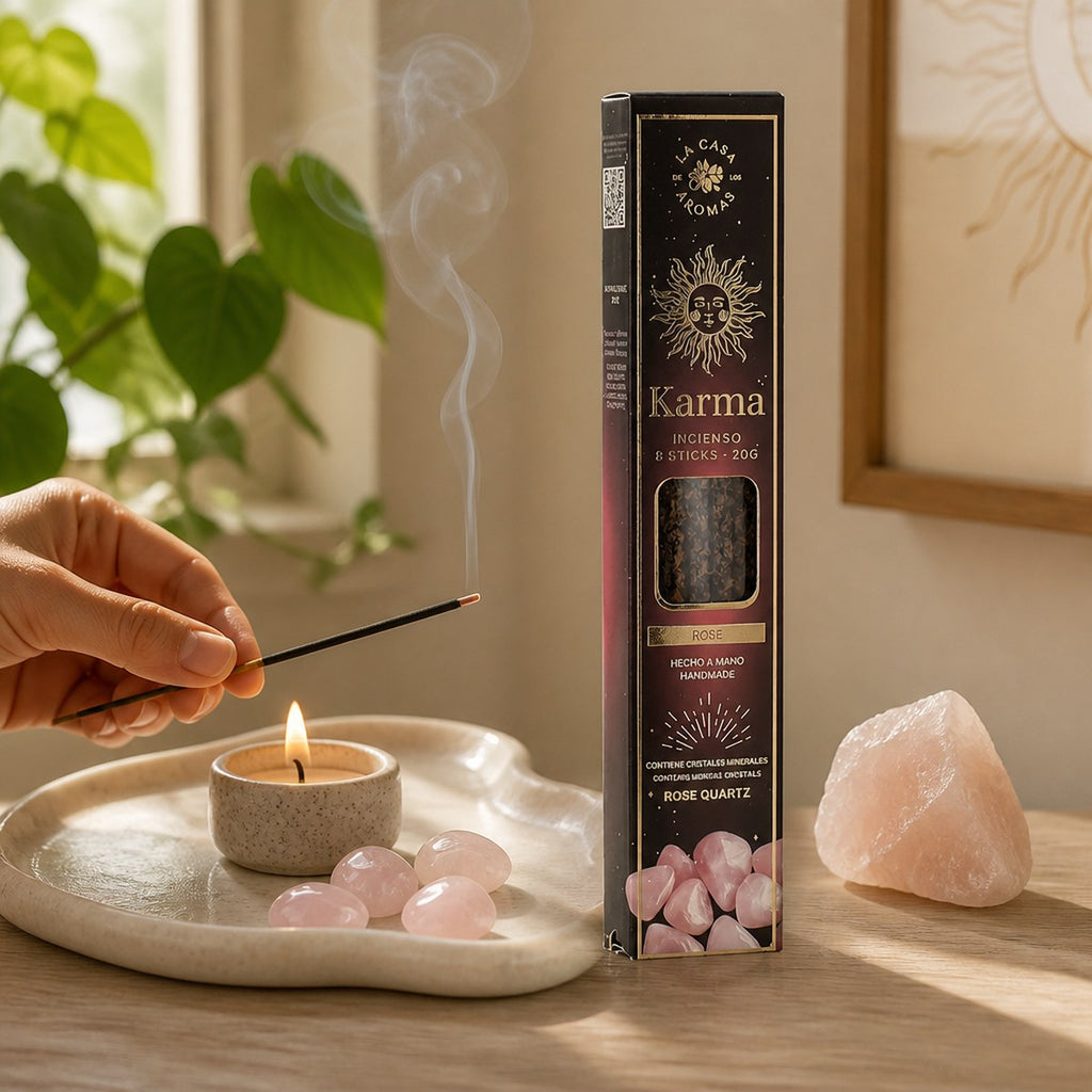 Karma Incense Sticks with Rose Quartz