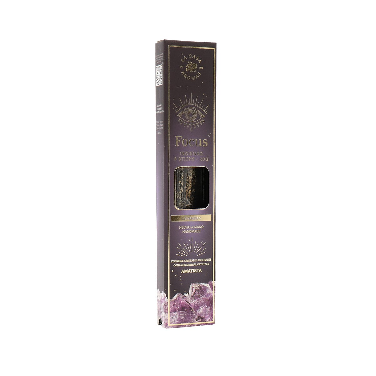 La Casa de los Aromas Focus Amethyst Incense Sticks product images and lifestyle scenes
