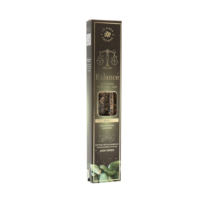 La Casa de Aromas Balance Spicy Incense Sticks with Jade Green product images and lifestyle scenes