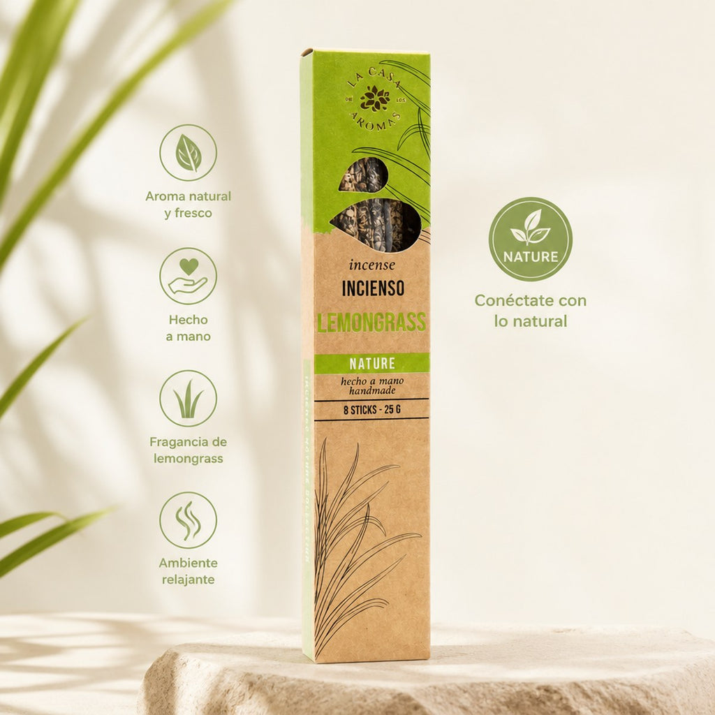 Handmade Natural Lemongrass Incense (8 Sticks)