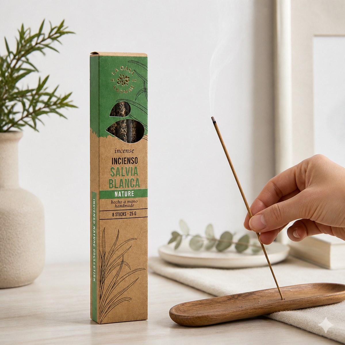Handmade White Sage Incense (8 Sticks)