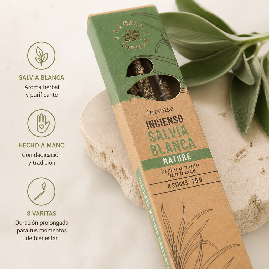 Handmade White Sage Incense (8 Sticks)