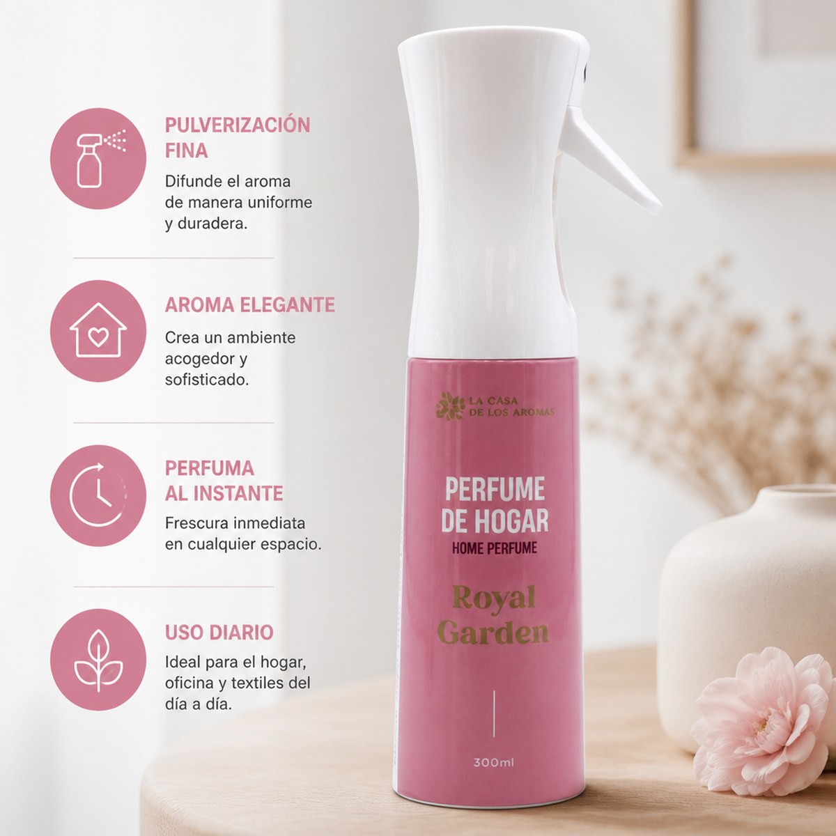 Perfume de Hogar Royal Garden de La Casa de los Aromas, 300 ml