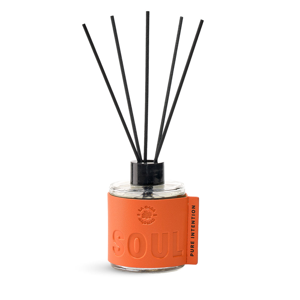 La Casa de los Aromas Soul Pure Intention Reed Diffuser product images and lifestyle scenes