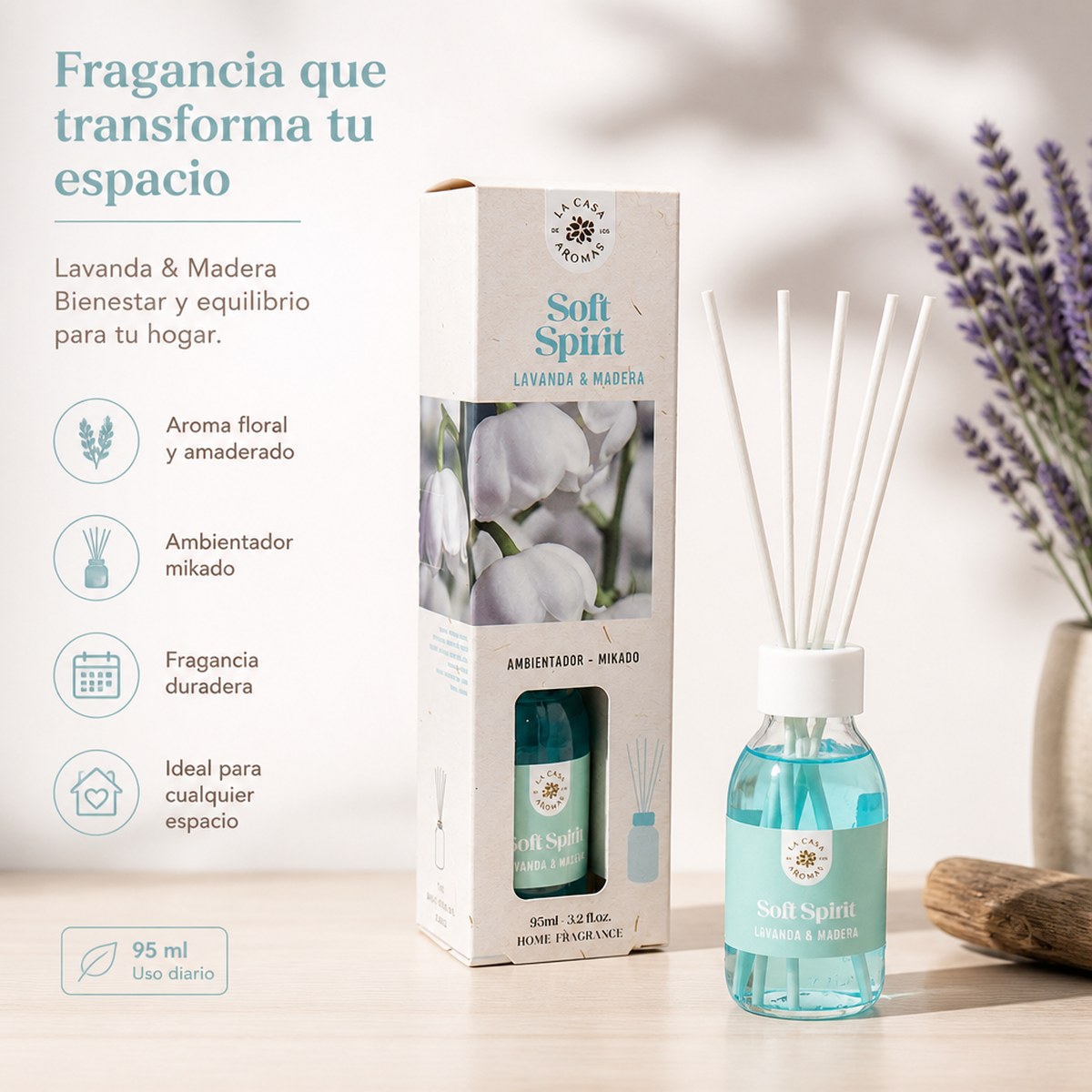 Aroma Diffuser La Casa de los Aromas Soft Spirit, 95 ml