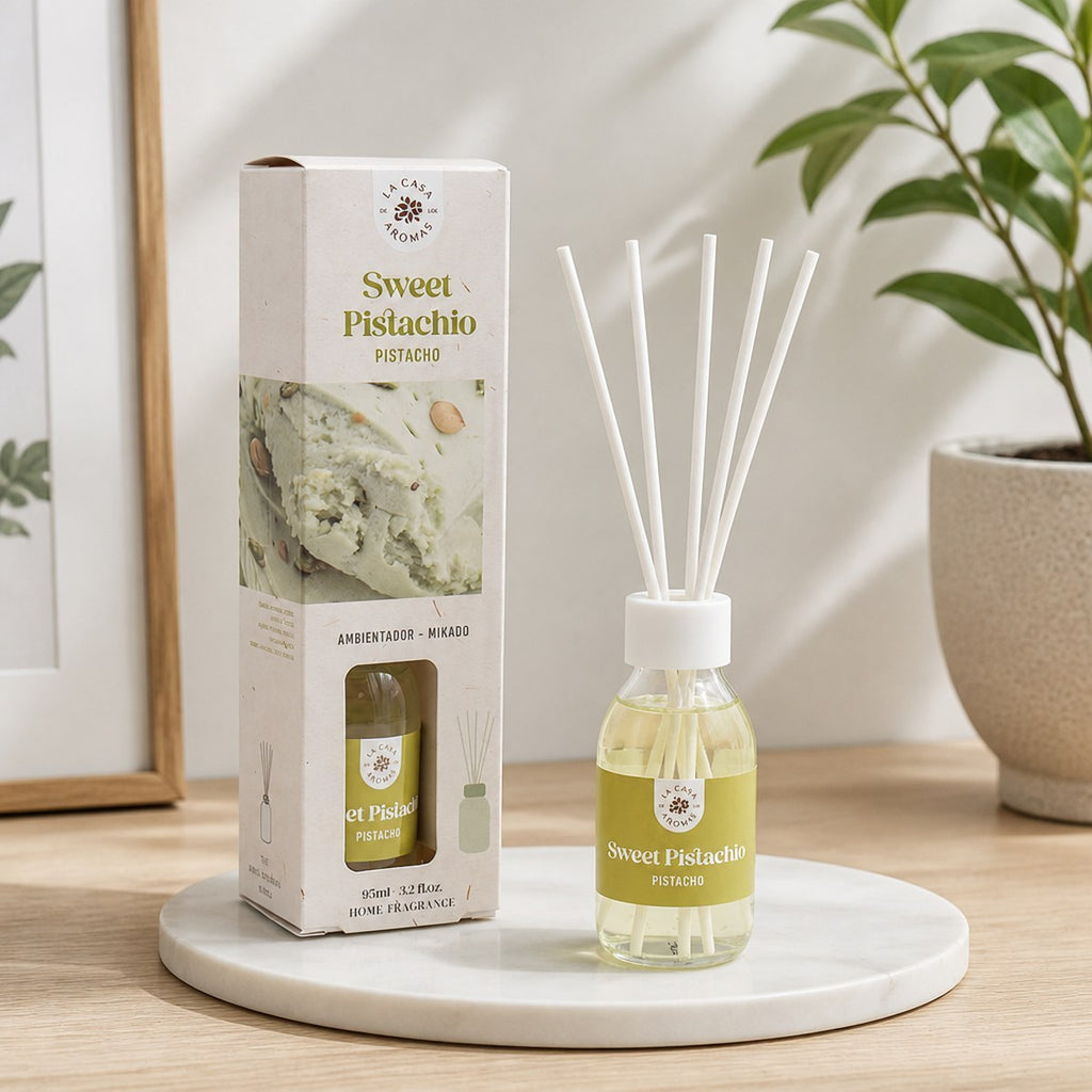 Mikado Air Freshener Sweet Pistachio La Casa de los Aromas | 95 ml | Sweet Pistachio Scent | Home