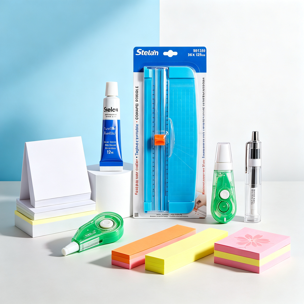 6 Piece School Stationery Set - Cutter, Acrylic Paint, Notes and Correctors
