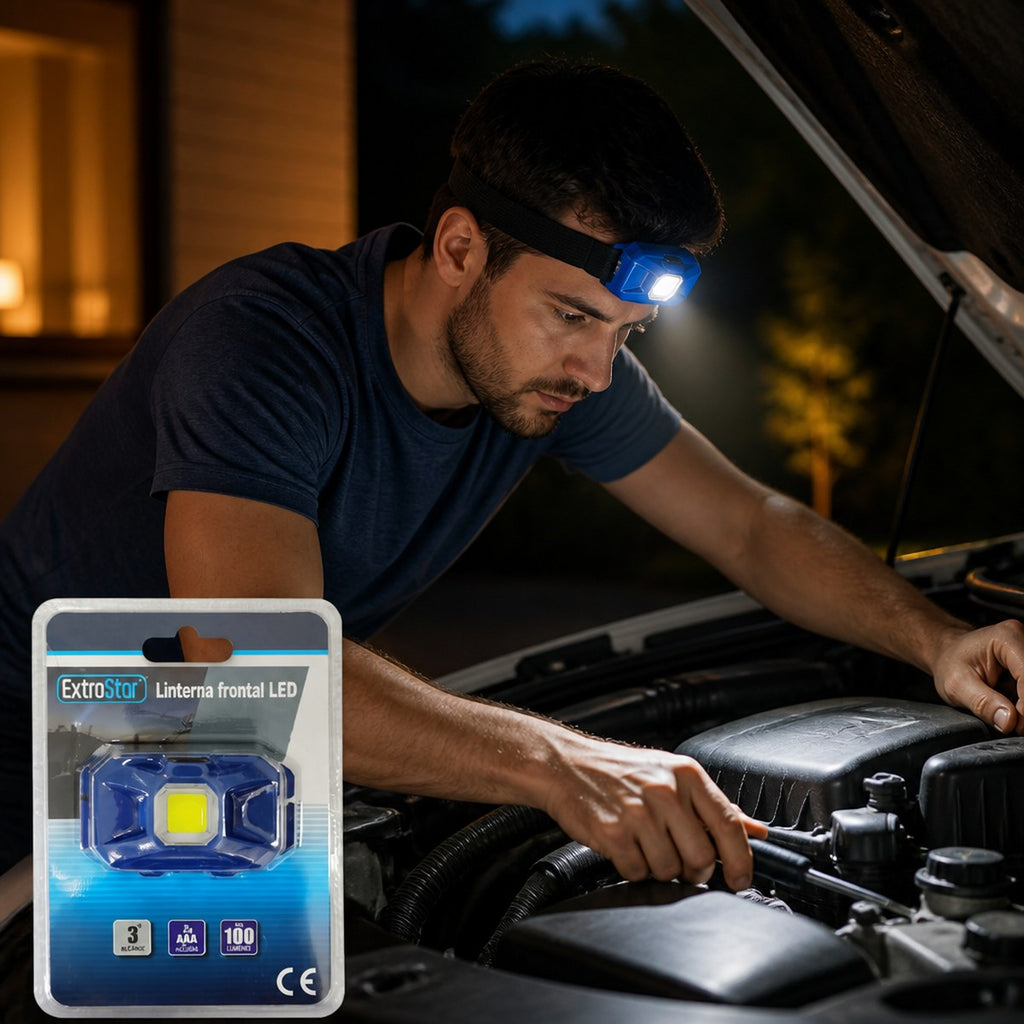 Linterna Frontal LED ExtroStar, 100 Lúmenes