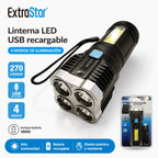 ExtroStar Rechargeable USB LED Flashlight