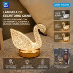 Extrahouse Swan Crystal LED Table Lamp, 3-Color Touch Dimmable
