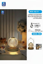 Extrahouse Retro Crystal Ball LED Table Lamp with Metal Handle product images and lifestyle scenes