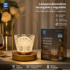 Extrahouse Rechargeable Dimmable Ambient Table Lamp, Flower Pot Design