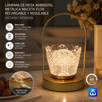 Extrahouse Rechargeable Dimmable Ambient Table Lamp, Flower Pot Design