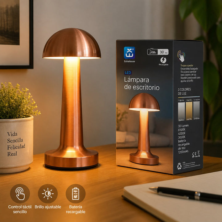 Rechargeable LED Desk Lamp with Adjustable Color Temperature