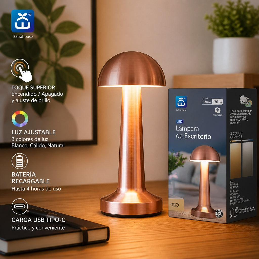 Rechargeable LED Desk Lamp with Adjustable Color Temperature