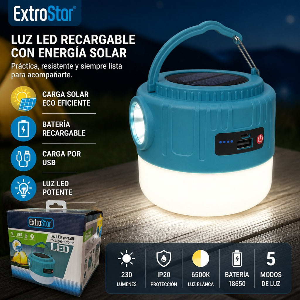 ExtroStar Portable Solar LED Lantern