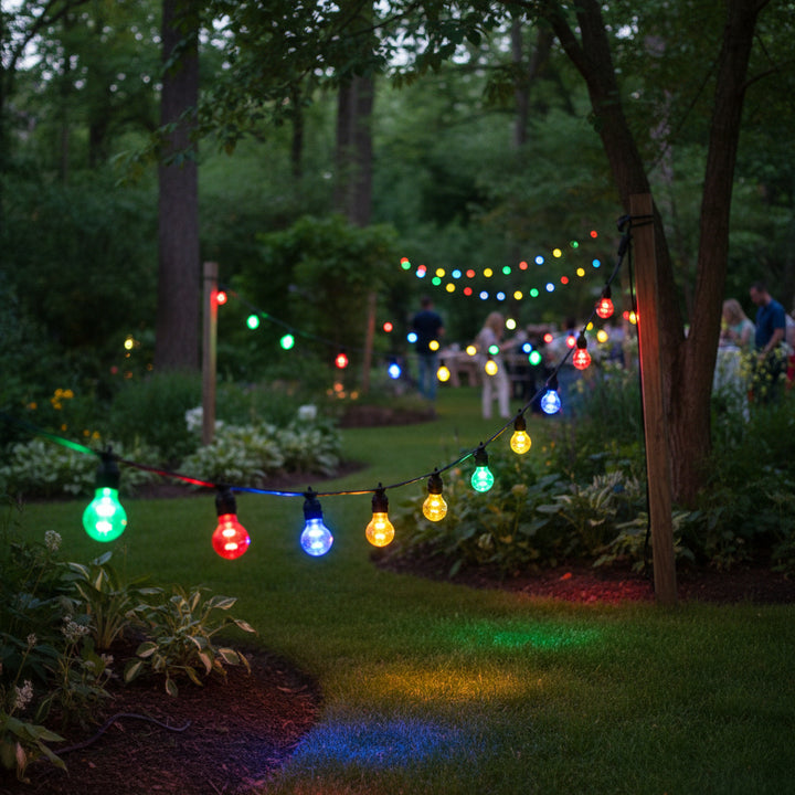 ExtraStar RGB LED String Lights, 6.5m, 10 Bulbs product images and lifestyle scenes