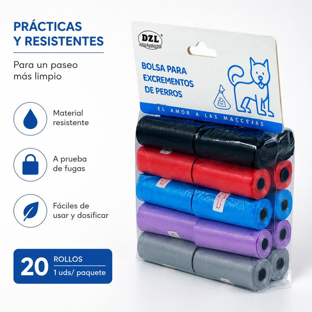 DZL Dog Poop Bags, 20 Rolls