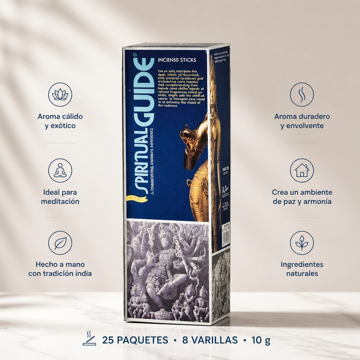 Incienso Andrea Collection Spiritual Guide | 25 Paquetes x 8 Varillas | Meditación y Relajación