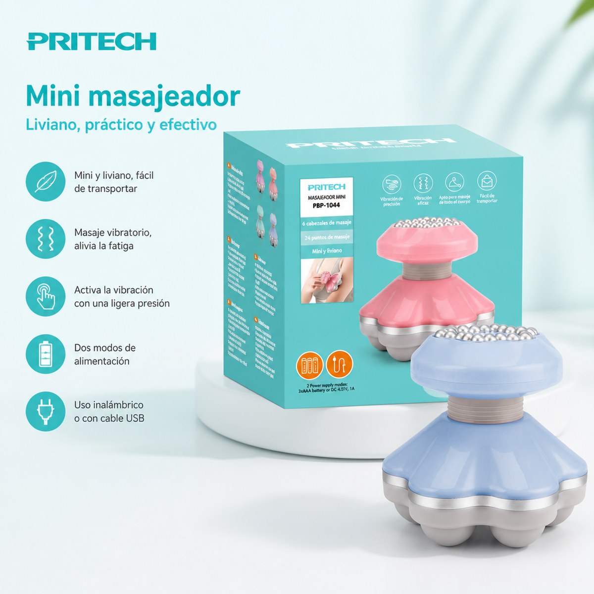 Masajeador Mini Prittech (Doble Alimentación)