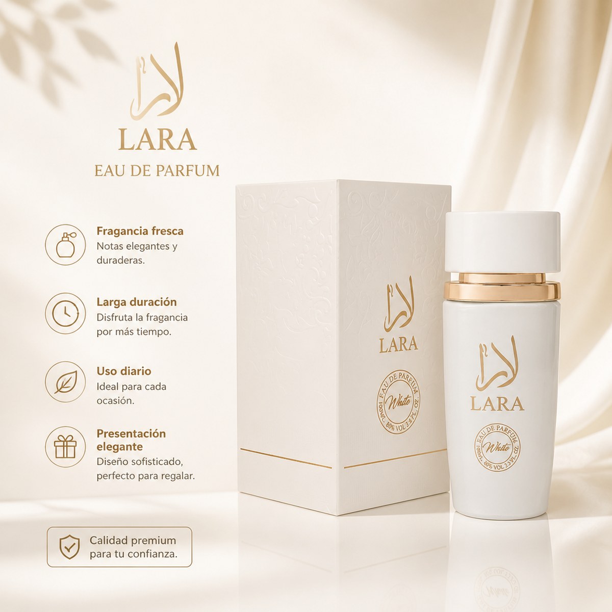 Lara White Eau de Parfum Fresh Fragrance