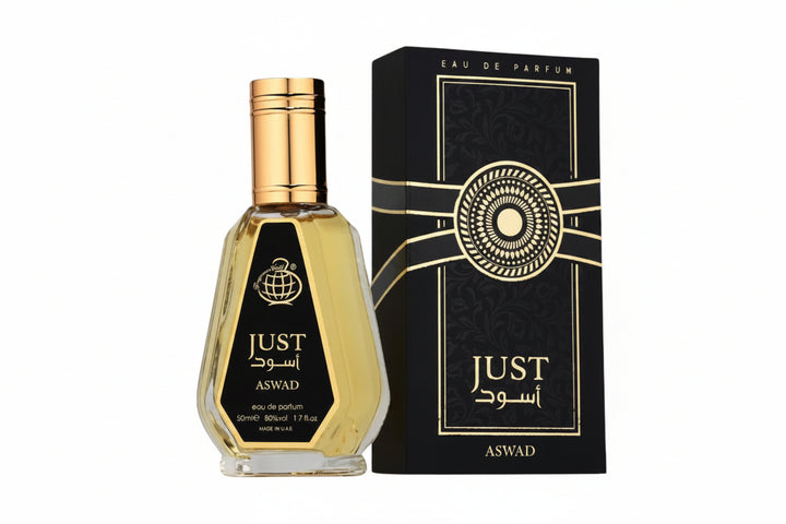 Just Aswad Eau de Parfum 50ml product images and lifestyle scenes