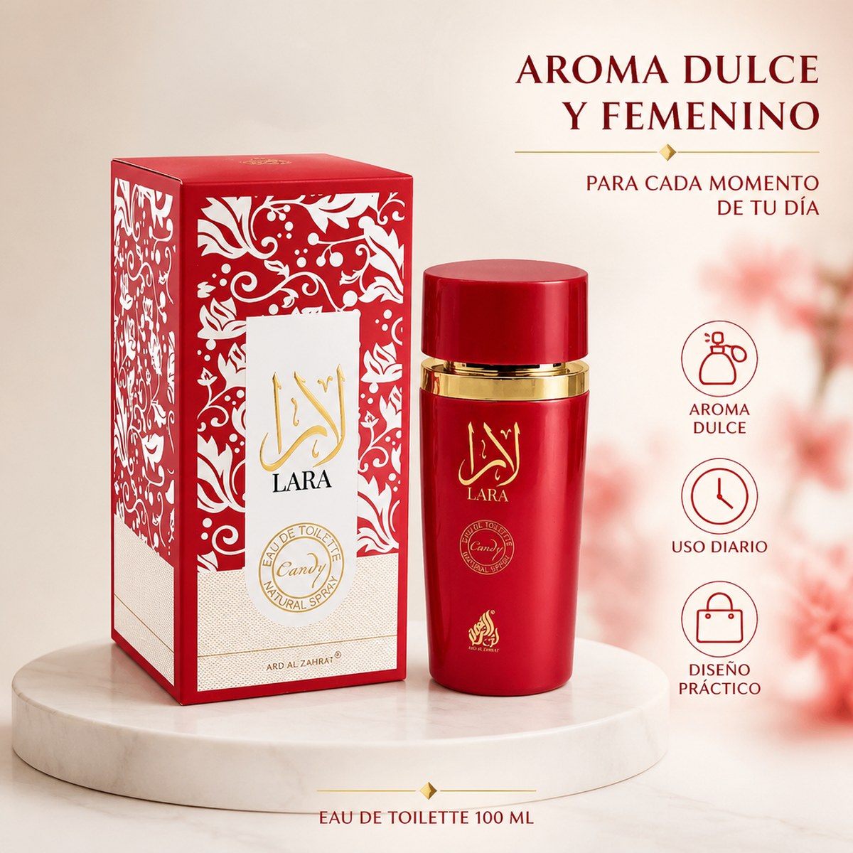 Eau de Toilette Ard Al Zahrat Lara | 100 ml | Delicate Fragrance | Unisex