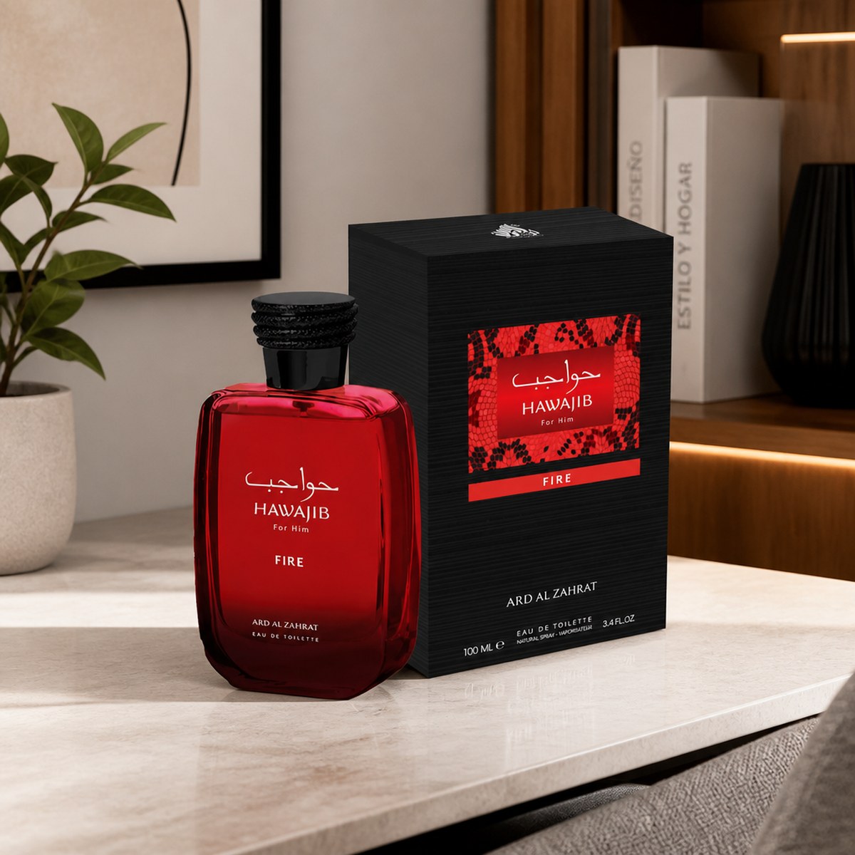 Eau de Toilette Ard Al Zahrat Hawajib Fire para Hombre, 100 ml
