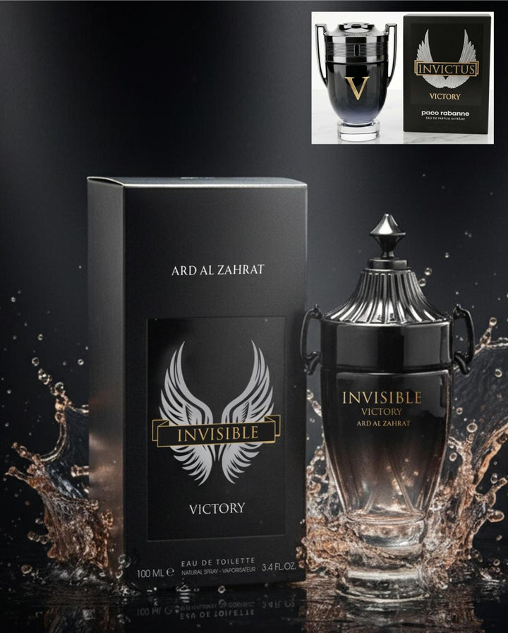 Ard Al Zahrat Invisible Victory Eau de Toilette product images and lifestyle scenes