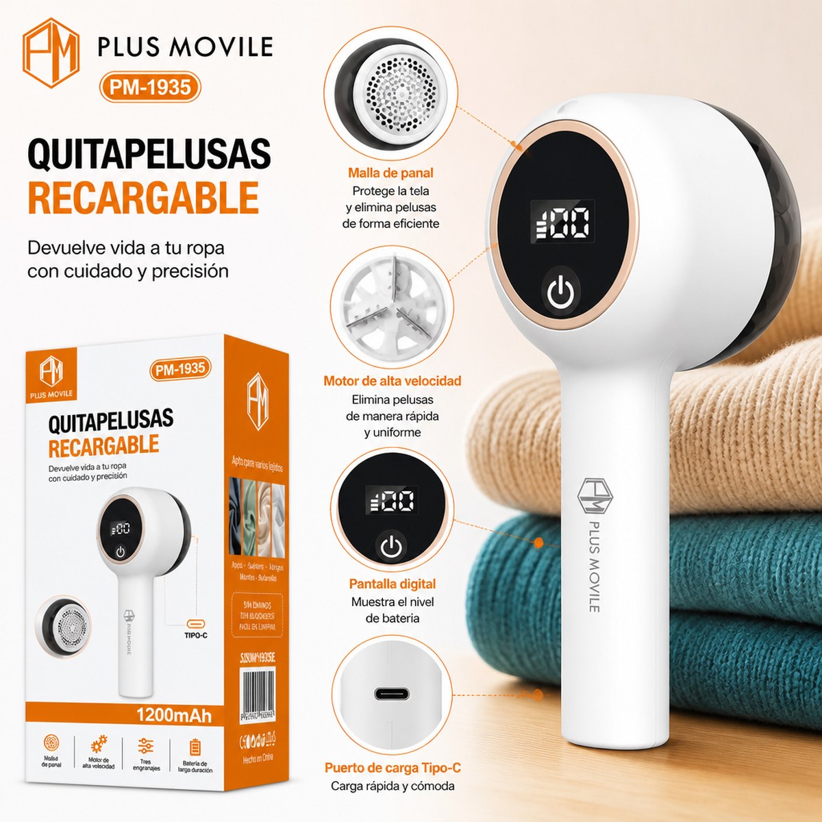 Depilador Eléctrico Recargable PLUS MOVILE